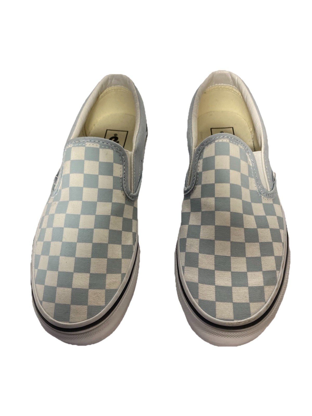 VANS Classic Slip-On Sneaker Shoe-Crystal Blue & White-Women 8.5 (Men 7)-NEW