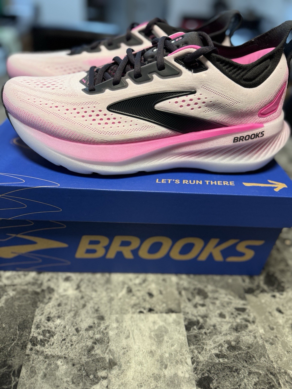 Brooks Glycerin 23 Women’s Mesh Running Shoes White/Black/Pink Low Top 120465