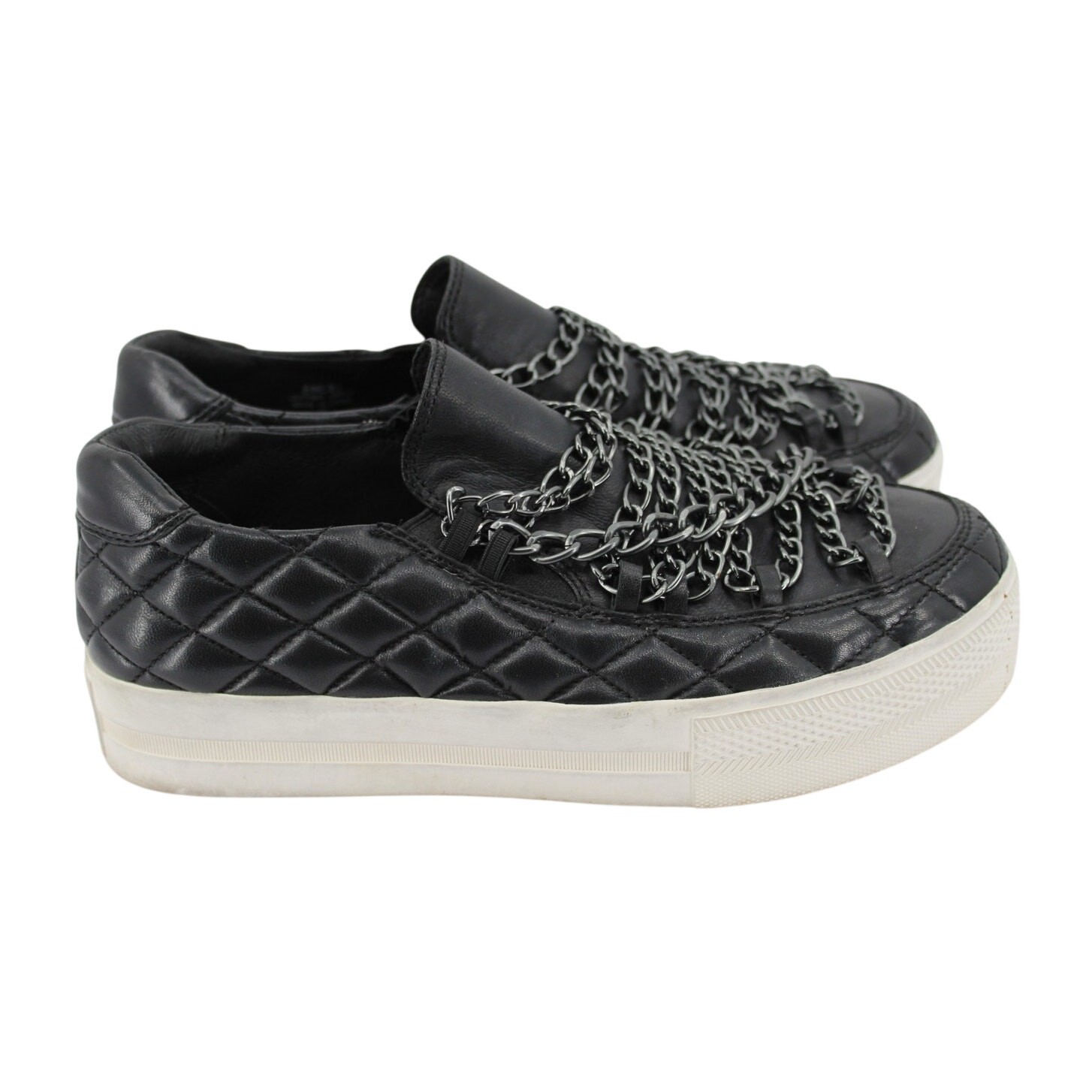 Ash Jewel Bis Chain Goth Punk quilted leather platform sneakers EU 40 US 9.5-10