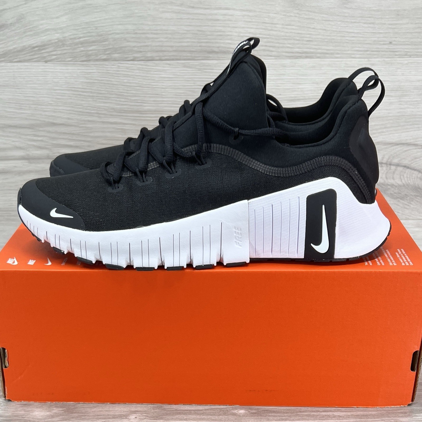 Nike Free Metcon 6 Black White Women’s 10.5 / Mens 9 Running Shoe nby FJ7126-001