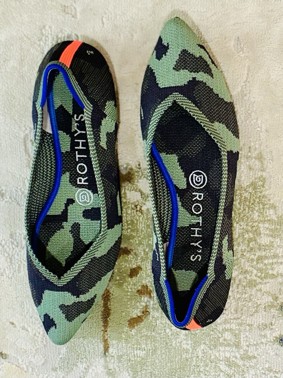 Rothy’s Camouflage Knit Pointed Toe Slip-On Flats Women’s US 7.5 EU 38