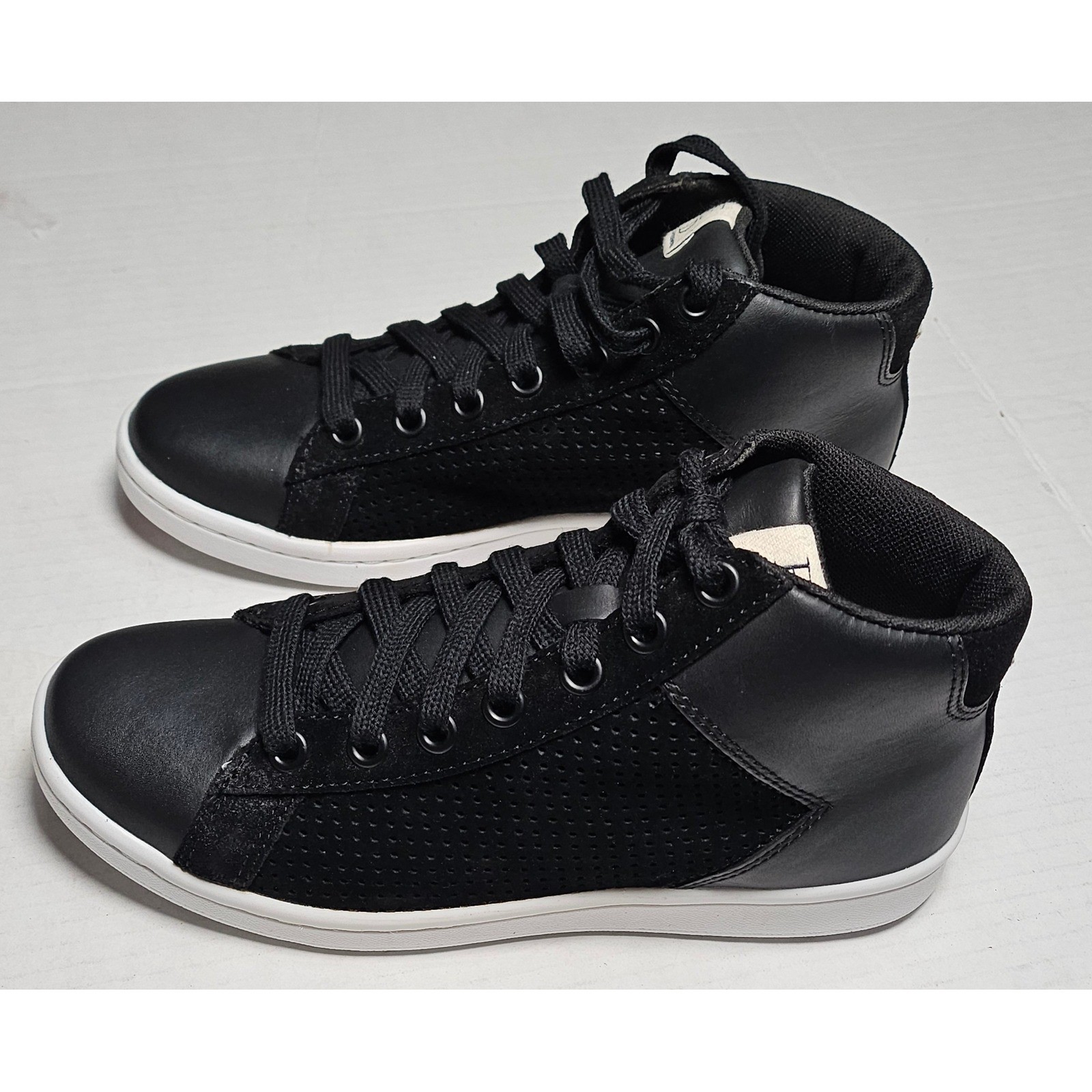 ED Ellen DeGeneres Camarilo 02 Black Leather Suede Mid Top Sneakers US 6M- EU 36