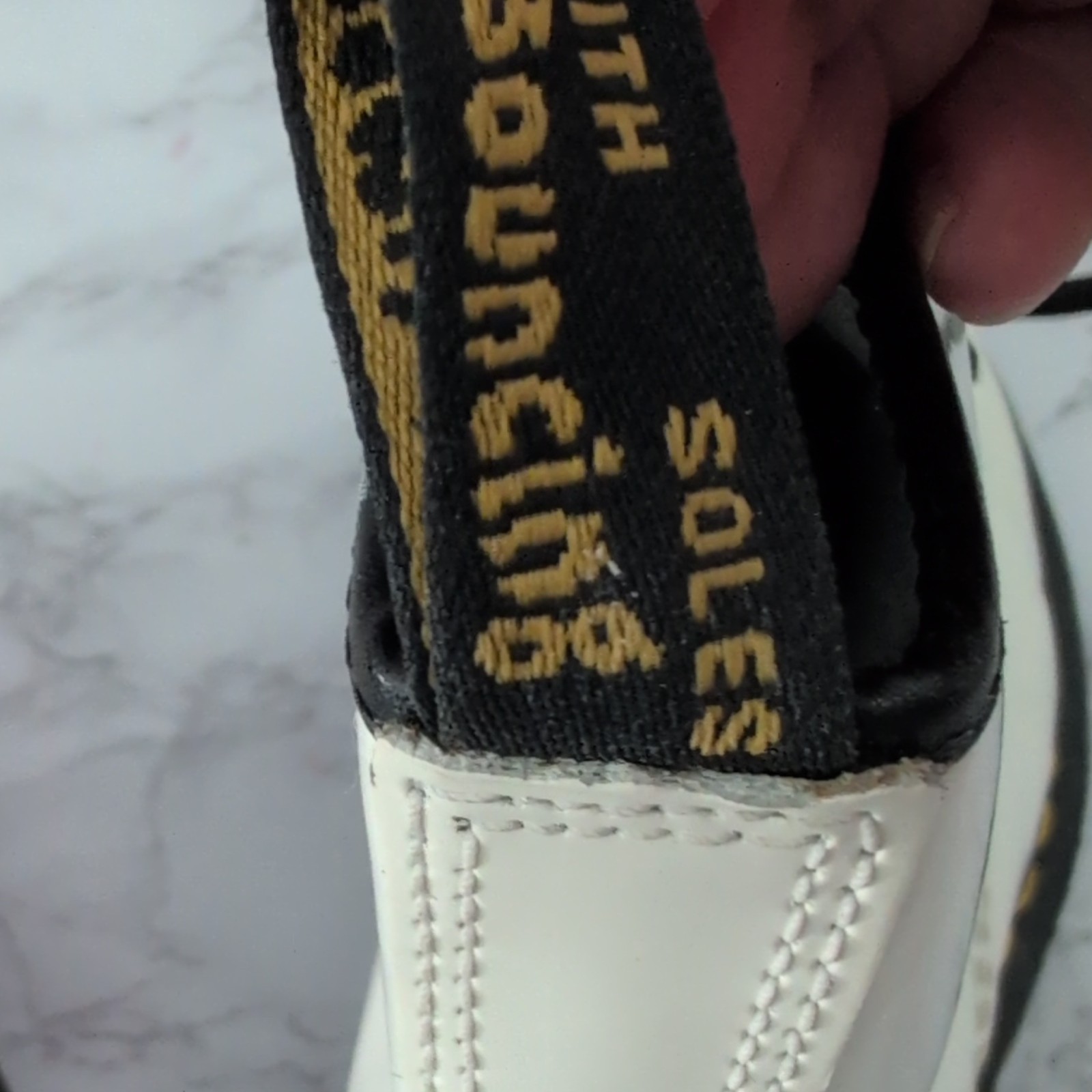 Dr. Martens 1460 White Leather Lace-Up Ankle Combat Boots Slip Resistant US 10