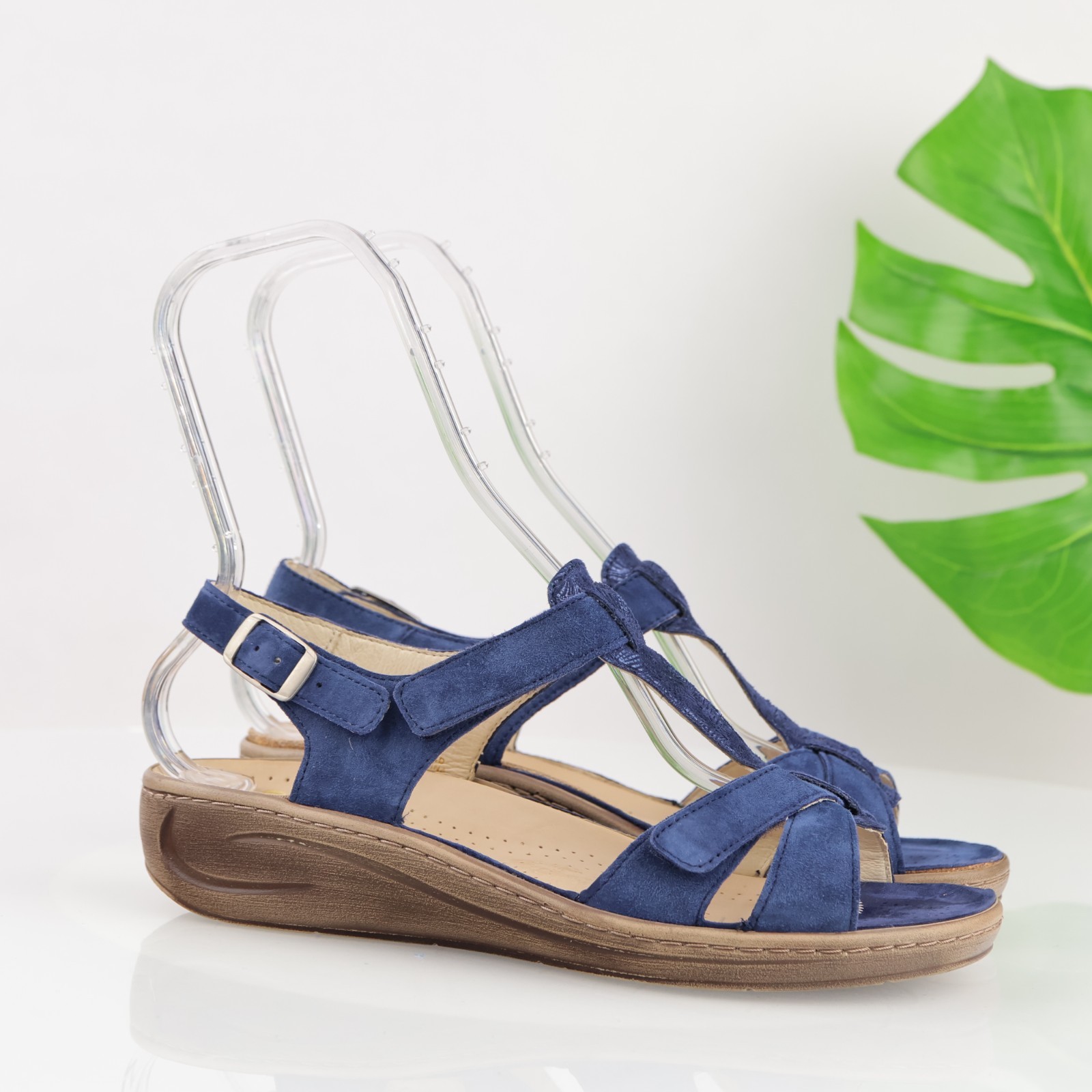 Fidelio Womens Fabia Comfort Sandals Size 41 10 Blue Adjustable Removable Insole