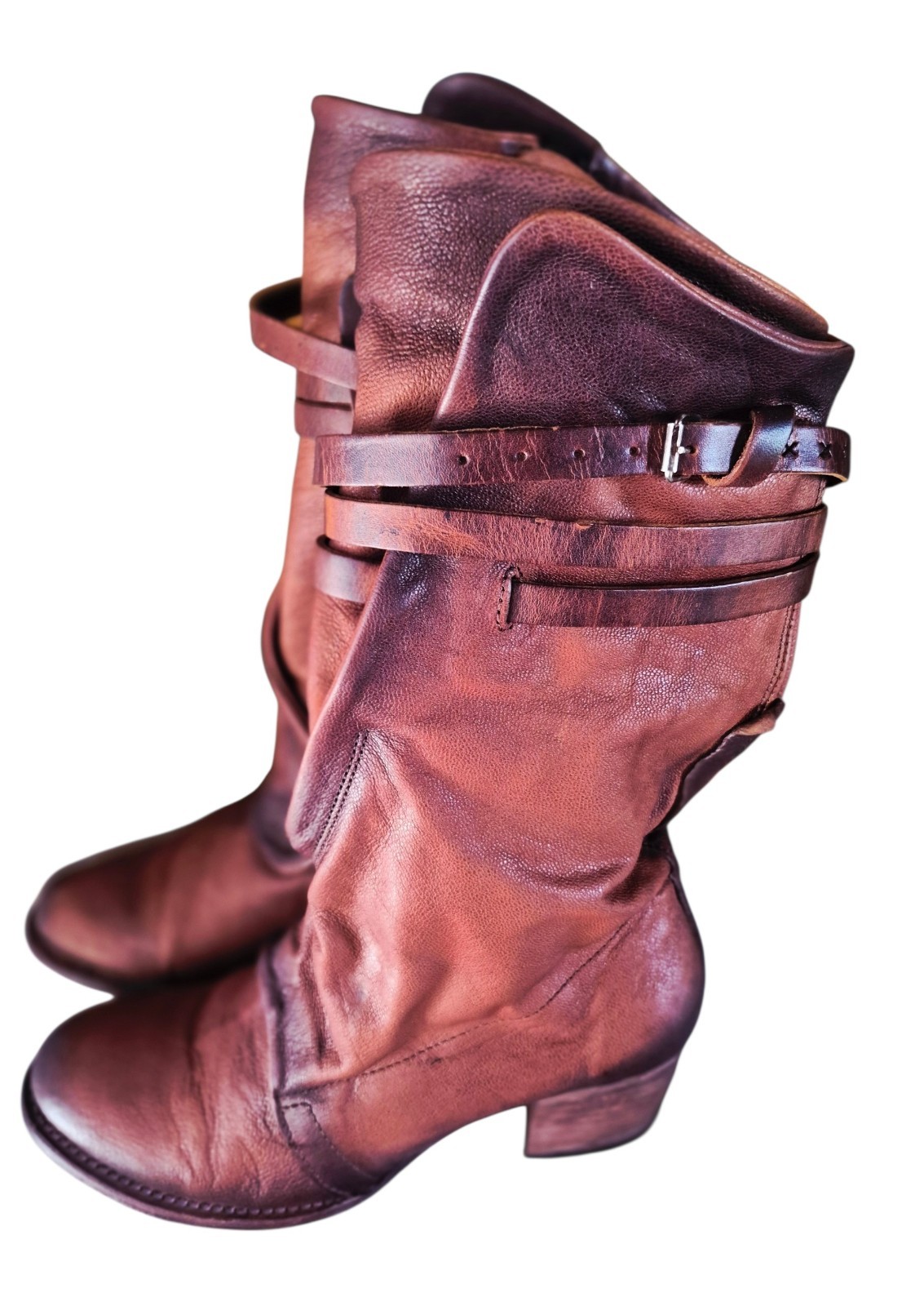 ​Authentic Freebird by Steven Distressed Leather Boots, US 9.5 (26cm insole), Bo