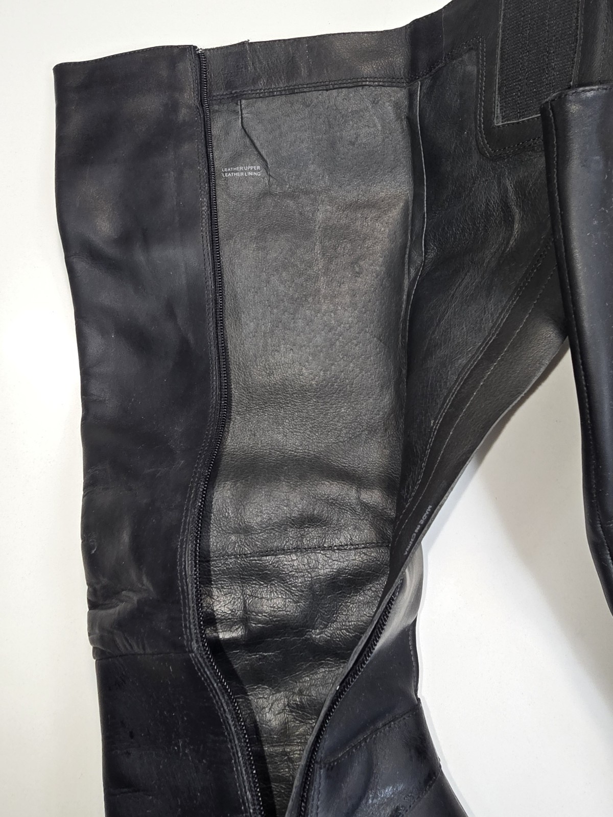 Via Spiga Black Leather Knee High Zip Boots Stiletto Round Toe Women’s 8M
