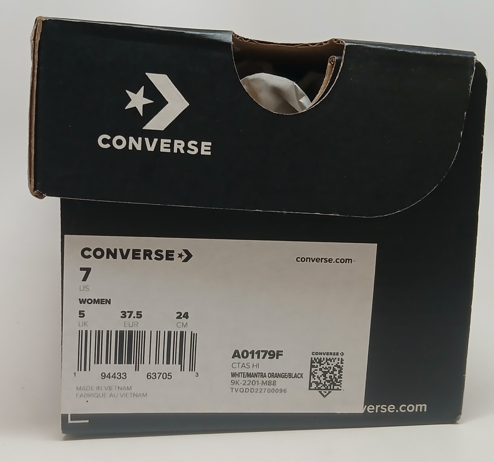 Converse CTAS Hi Women’s 7 White Canvas High Top Sneakers Tropical Summer Print