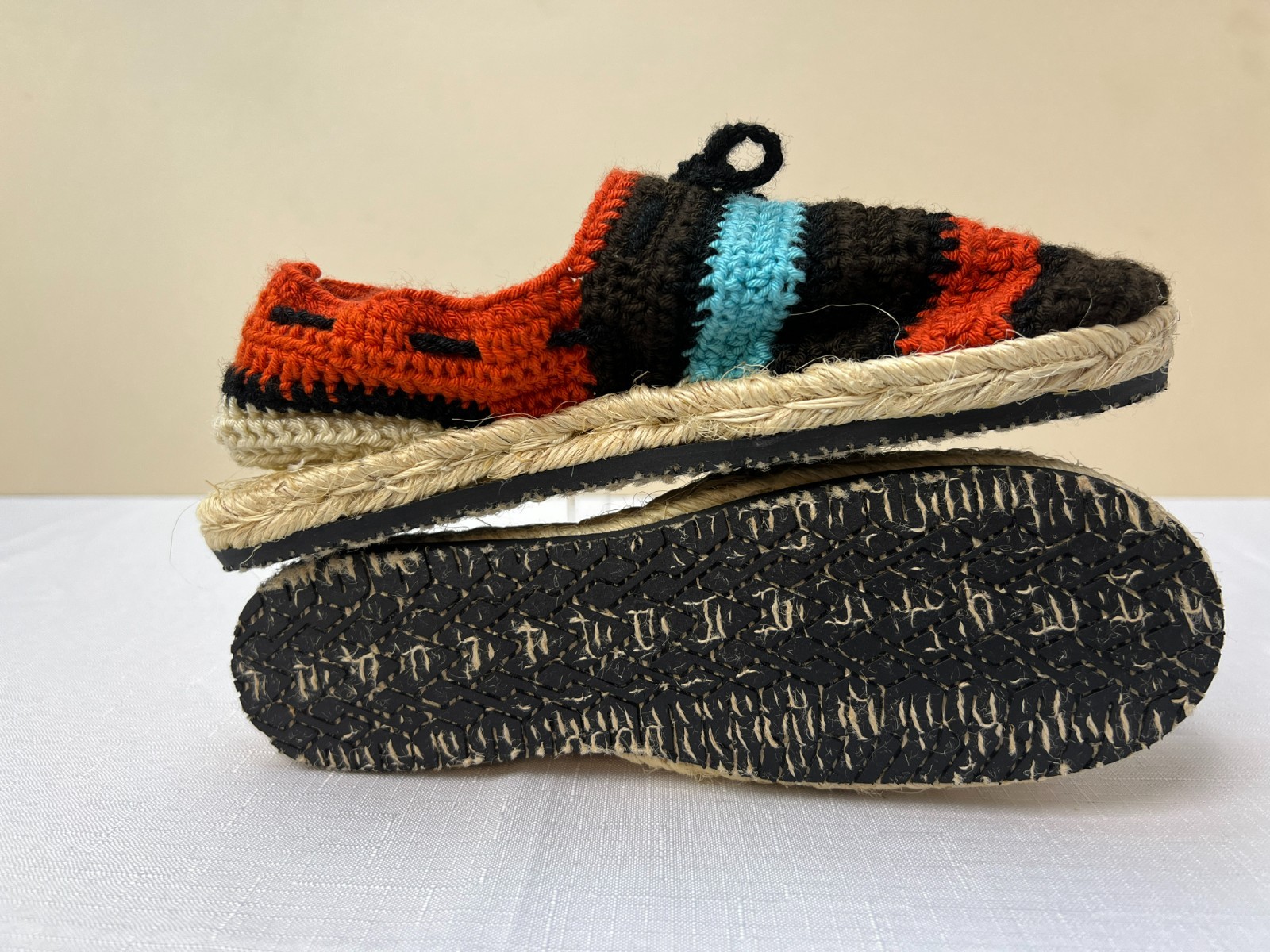 Marni Crochet Sling Back Flats Multi Color Raffia Braid Insole + Pouch SZ 8