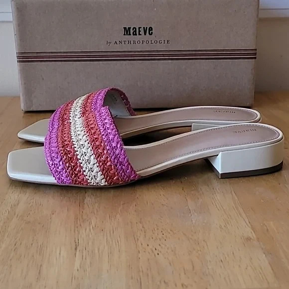 Maeve Anthropologie The Coralie Mule Slide Sandals, Size 39, US 8