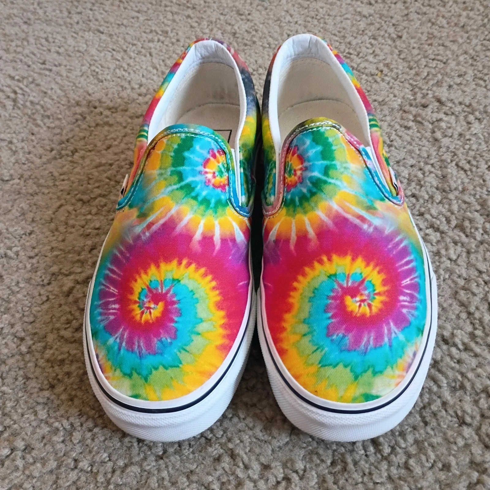 Vans Off The Wall Rainbow Tie Dye Slip On Skate Sneakers Women’s 7.5/Men 6 New