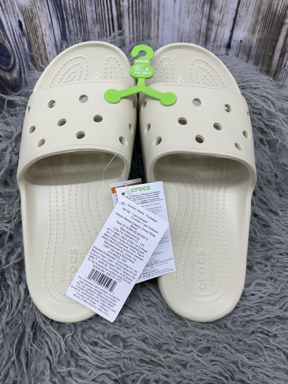 CROCS Slide M9/W10 New With Tags Neutral Cream Color Unisex