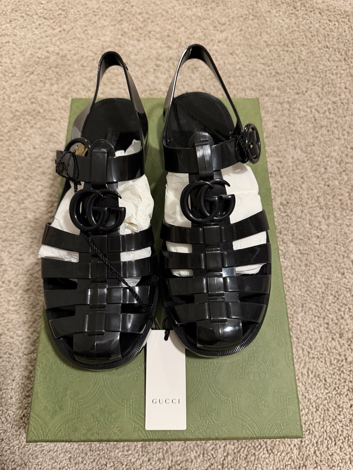 Gucci Women’s Black Jelly Sandals Size 37