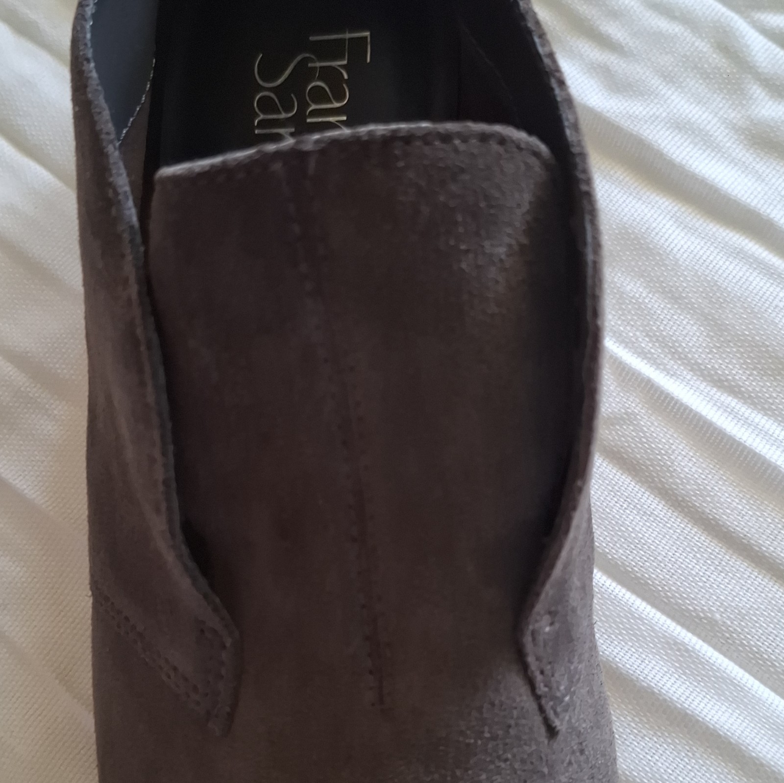 Franco Sarto Women’s Gray Suede Slip-On Ankle Bootie Round Toe Stretch 8.5M