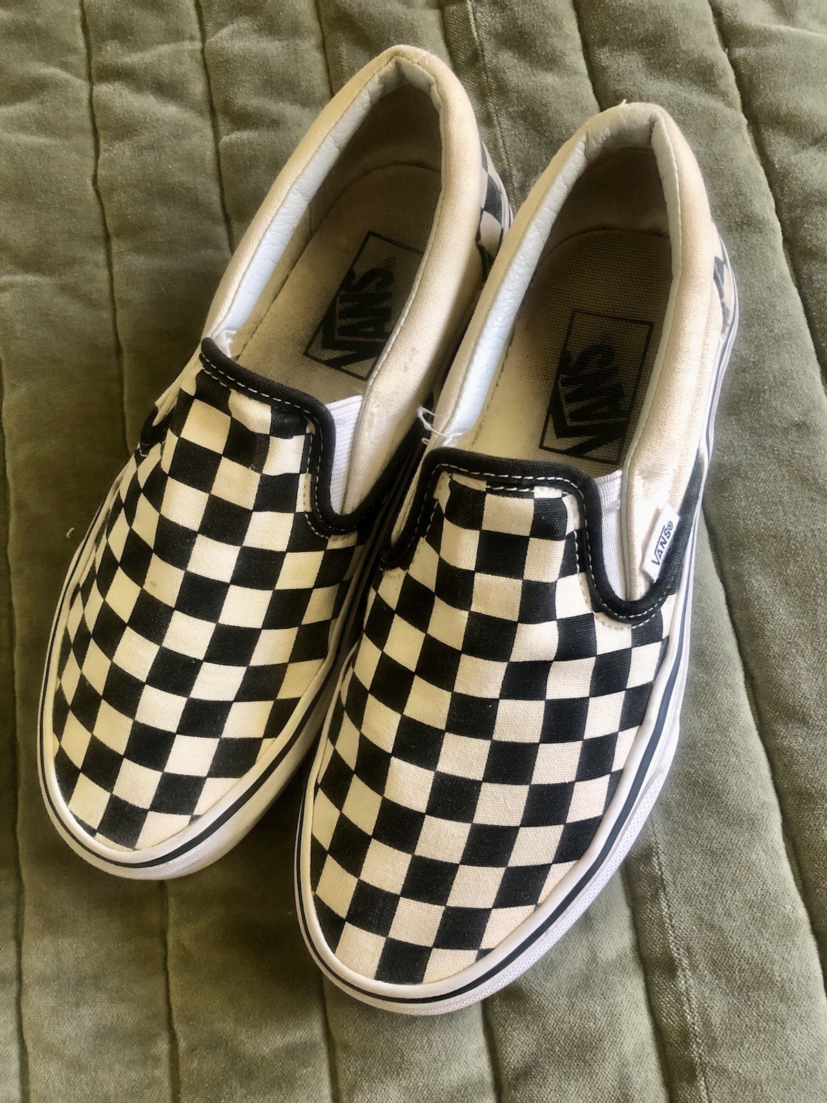 VANS Classic Slip On Off The Wall Black & White Checkered Wmn 7/Men 5.5
