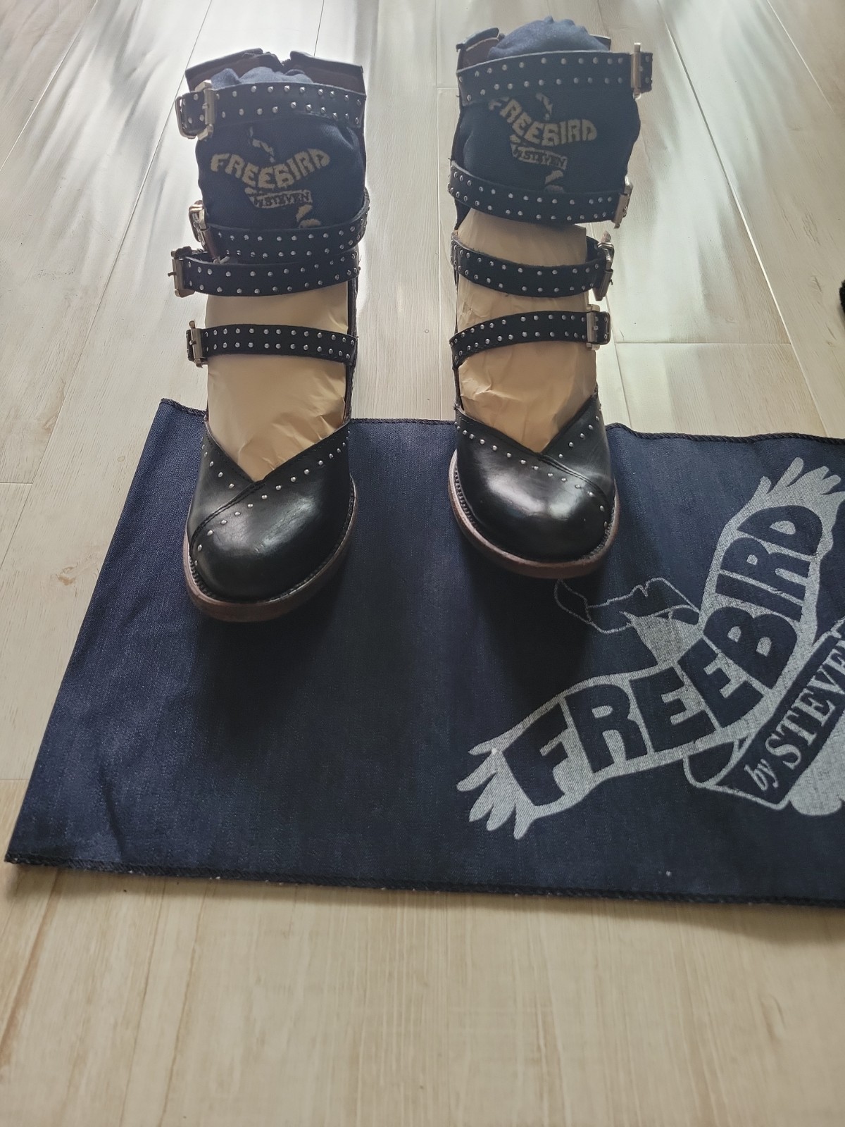 Freebird by Steven Black Studded Leather Boots Felicity Size 12