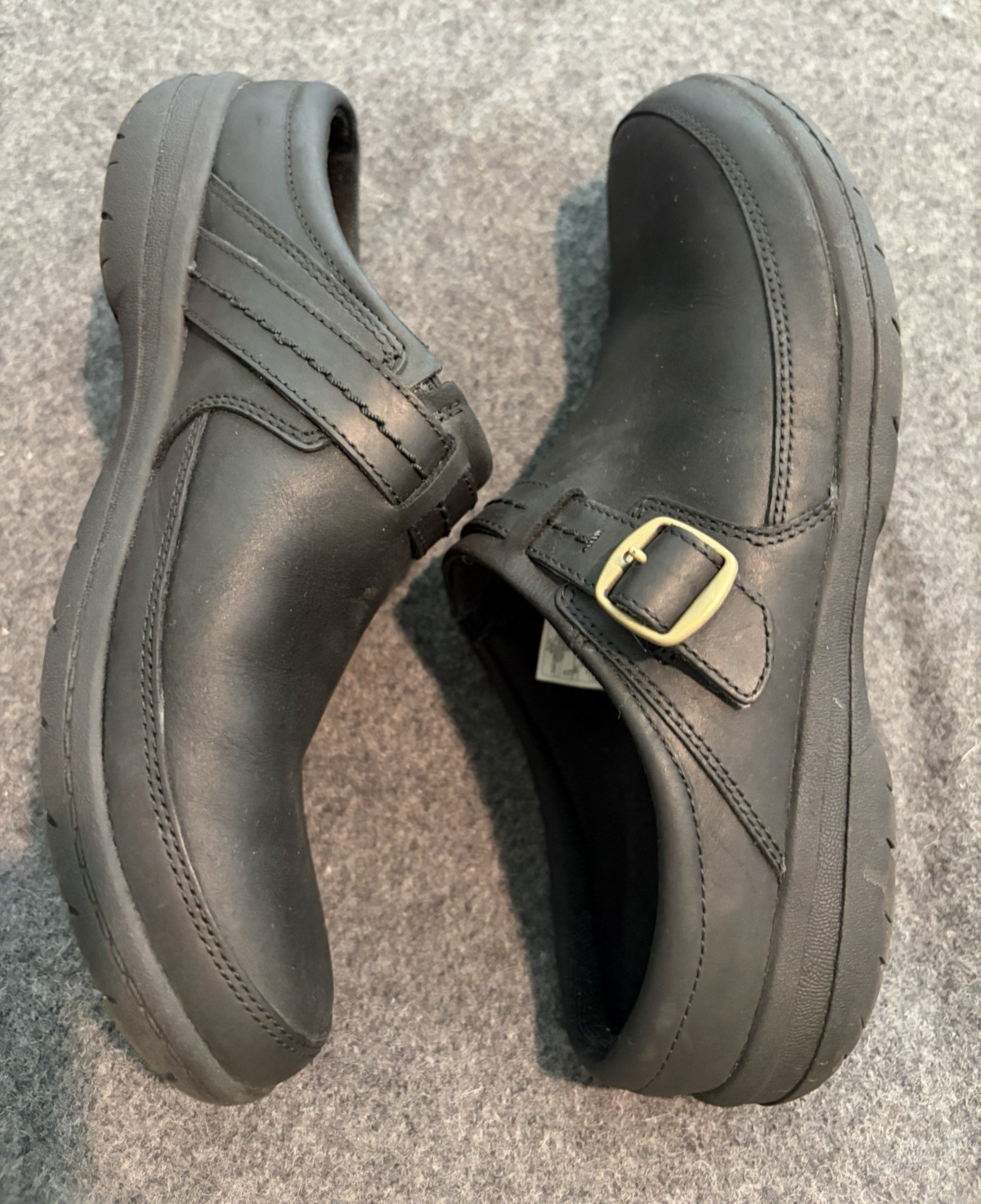 Merrell Encore Kassie Buckle Leather Mule Clog Women’s Size 7.5 Black