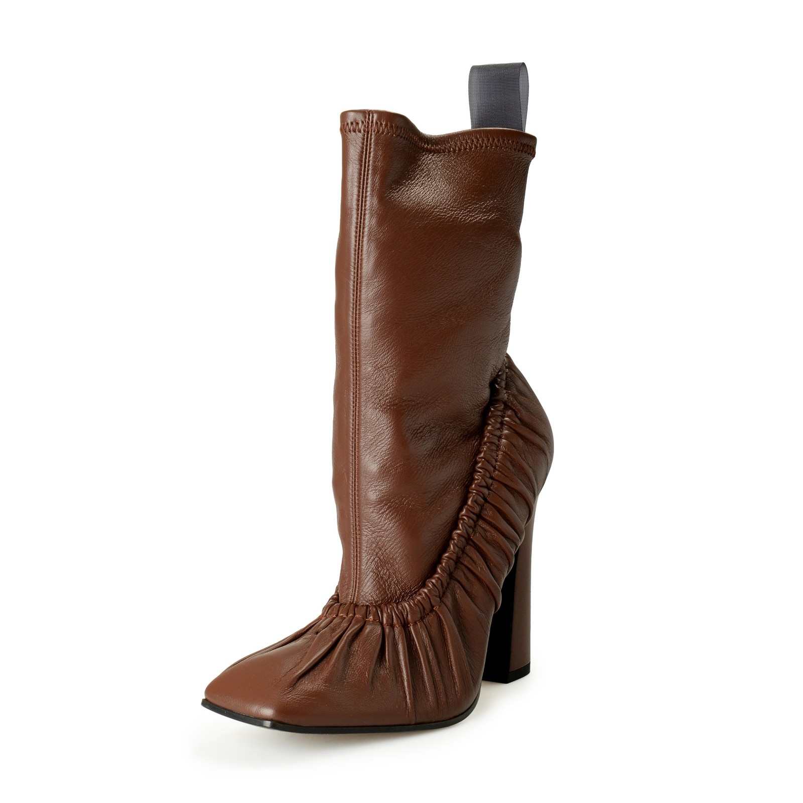 Scuderia Ferrari Women’s Chocolate Brown Leather Heeled Booties Shoes US 6 IT 36