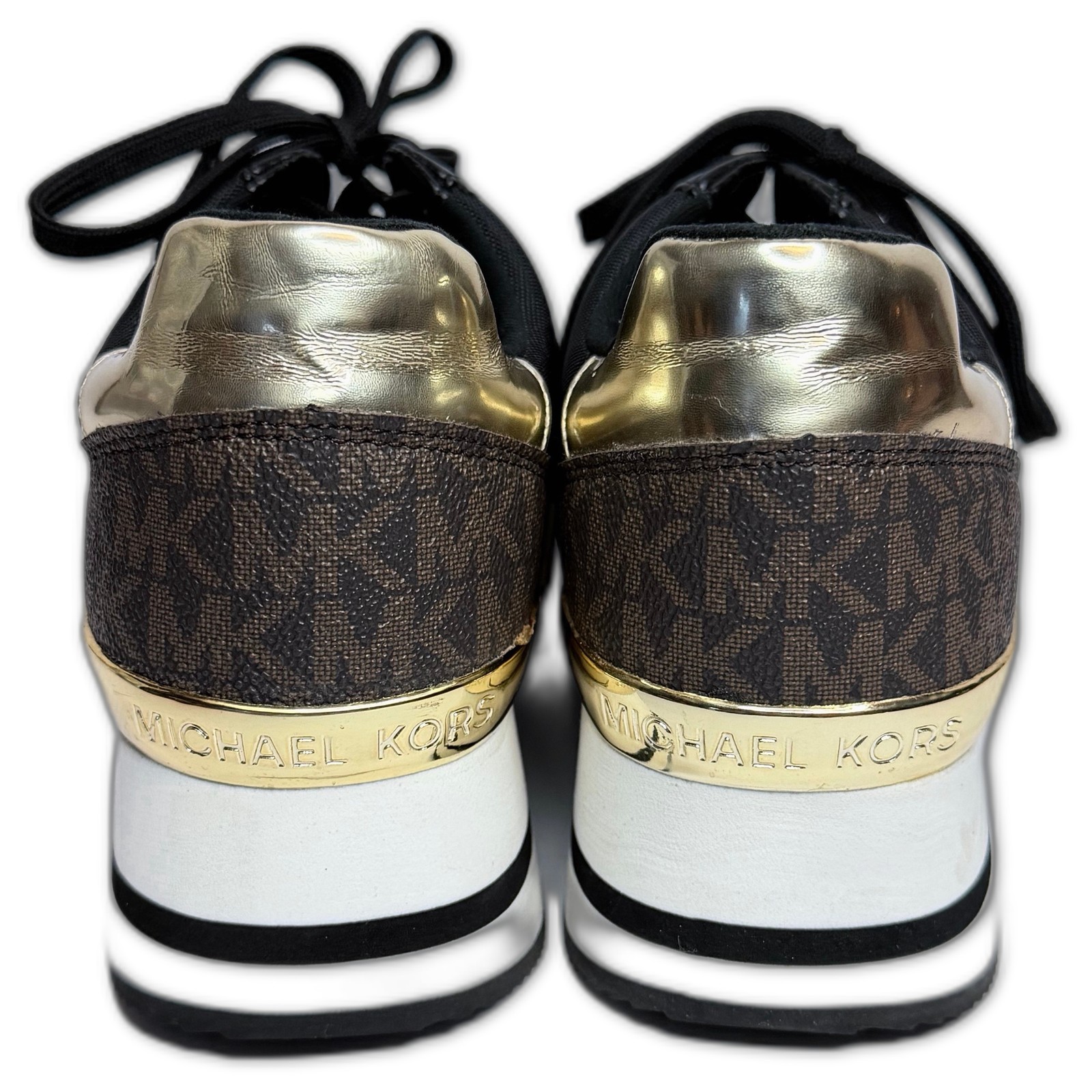 Michael Kors Monique Knit Trainer Running Sneakers Black/Brown Women’s Size 7.5M