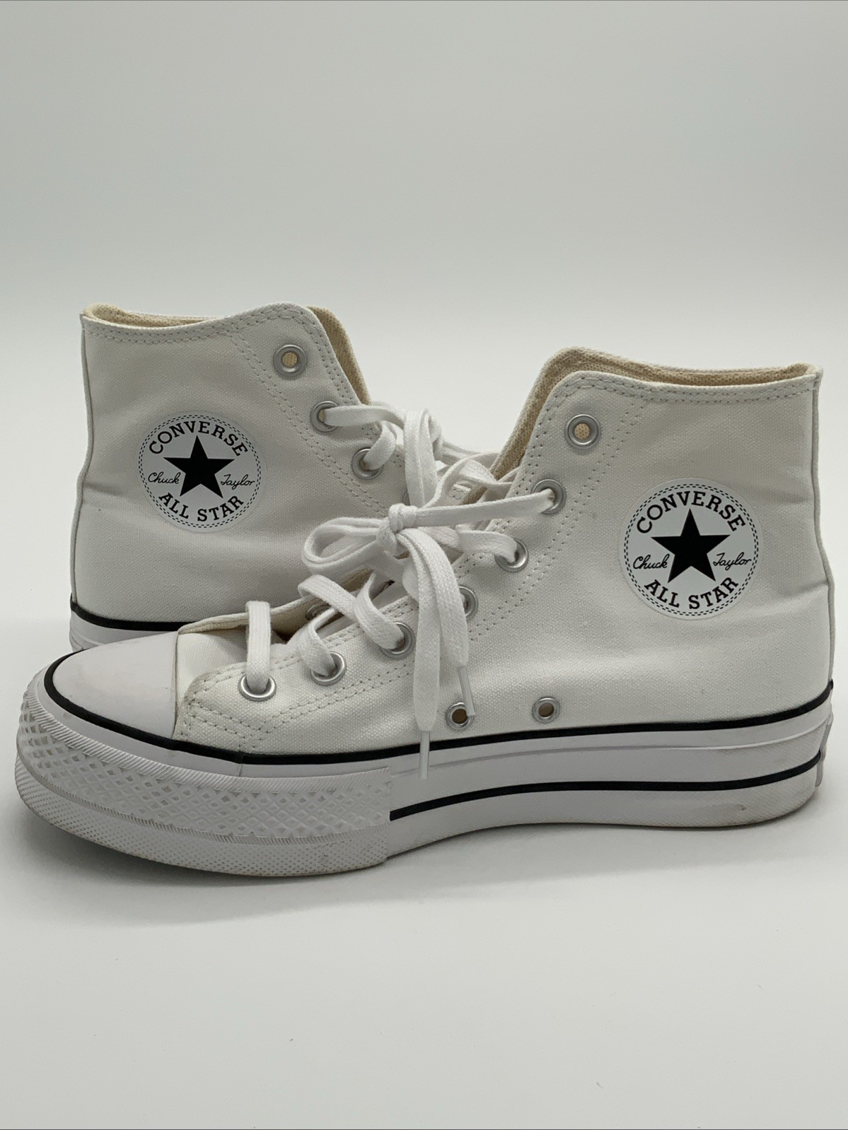 Converse CTAS Lift Hi Platform Canvas Women Size 7.5 White Used 560846C