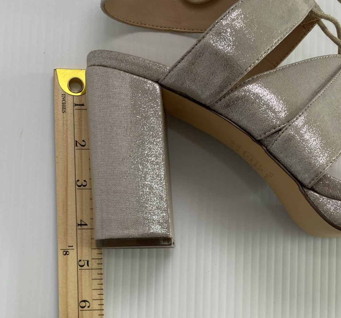 Nina Champagne Metallic Open Toe Platform Heel Sz US 10 Shimmer New
