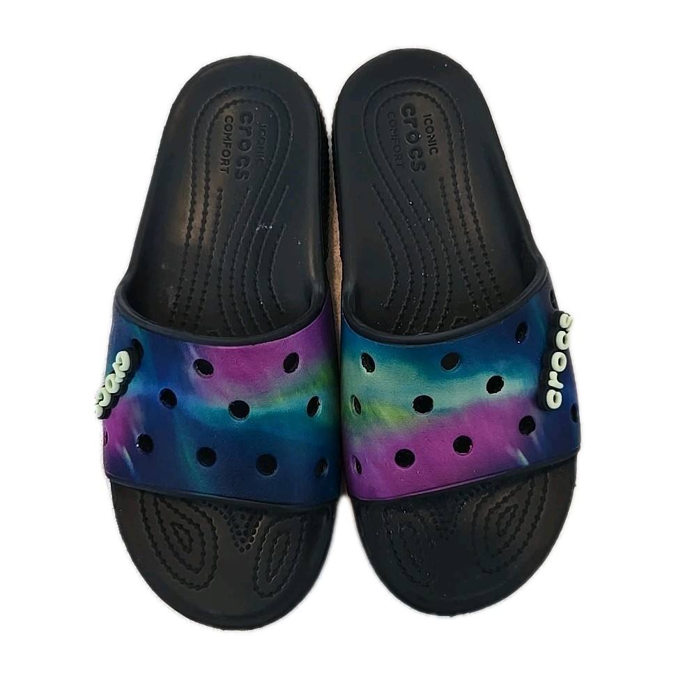 CROCS Classic Out Of This World Glow in the Dark Slide Sandals Mens 6 Womens 8