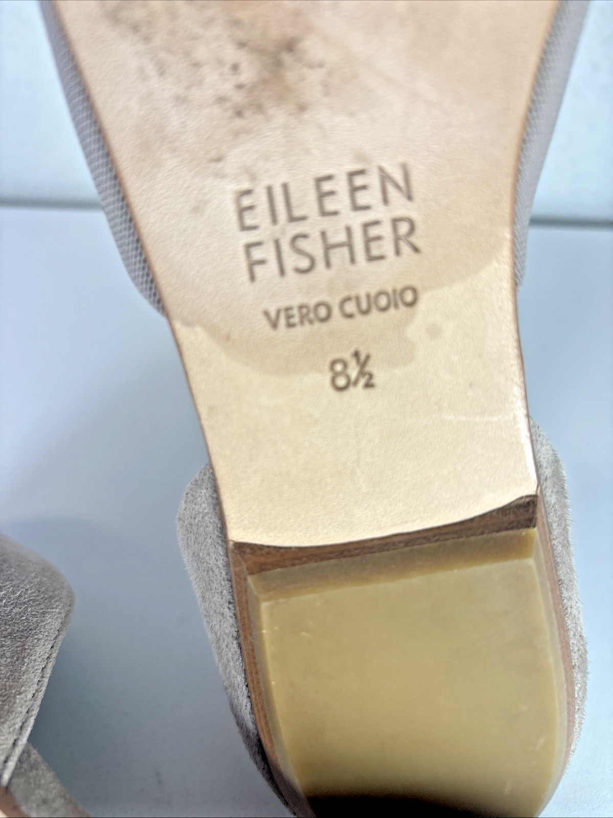 Eileen Fisher Asha Suede Flats Taupe Pointed Toe Slip On Comfort Women 8.5
