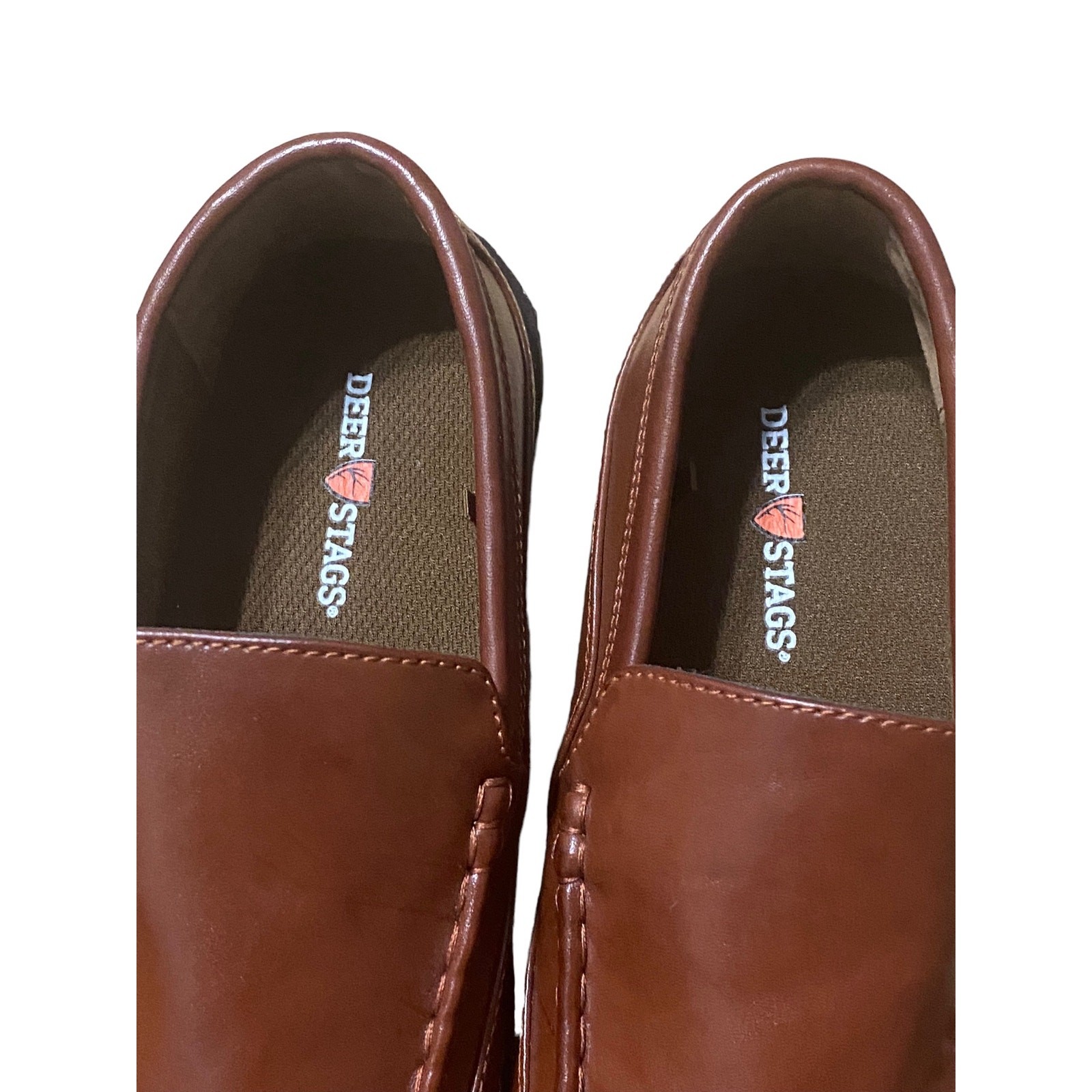 Deer Stags Driving Loafers Synthetic Leather Brown Size 7M