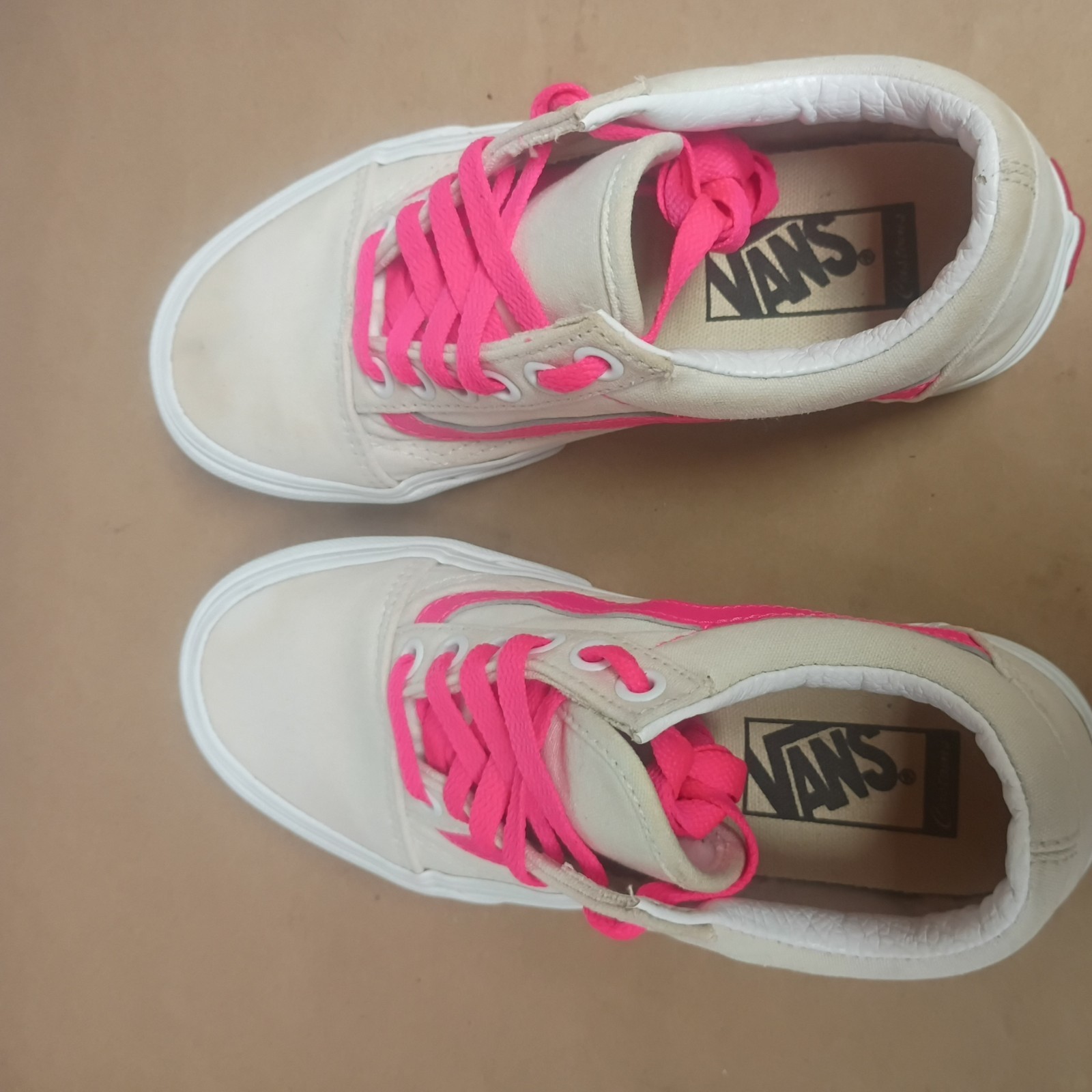 VANS Old Skool Platform Chunky Sole Off White Sneakers Women’s Size 5 Men 3.5