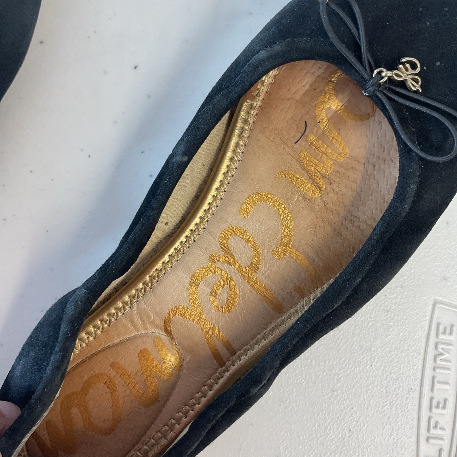 Sam Edelman Felecia Flat Ballet Shoes Black Sude Holiday 9 Casual Travel
