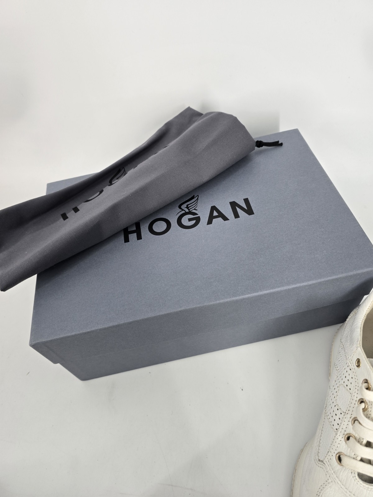 Hogan Interactive Women’s H Bucata White Leather Sneakers Size 36 with Box
