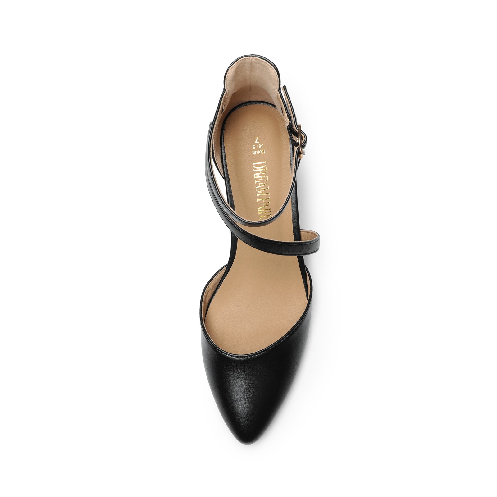 Women Pump Shoes Ankle Strap Low Chunky Block Heel Close Toe Dress Pump Shoes