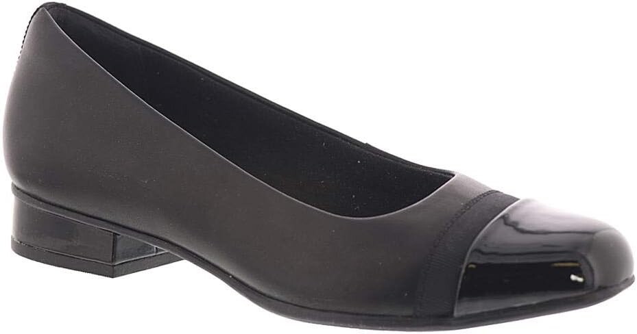 Clarks womens Juliet Monte Pump, Black Leather/Synthetic, 9.5 Wide US