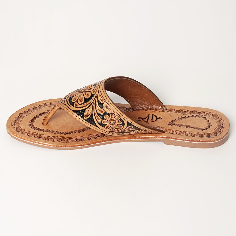 AD American Darling ADFTE104A Hand tooled carved genuine leather sandal
