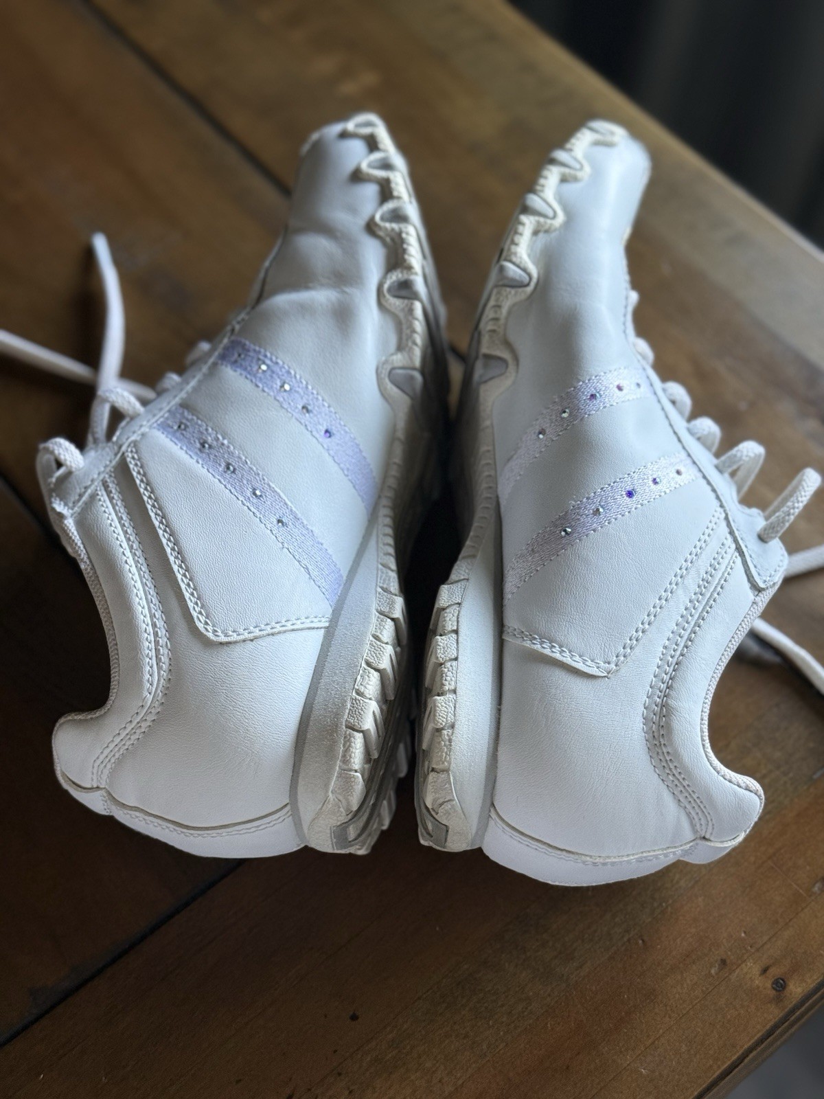 Vintage Skechers White & Silver Bling Dance Cheerleading Gymnastics Band – 7.5