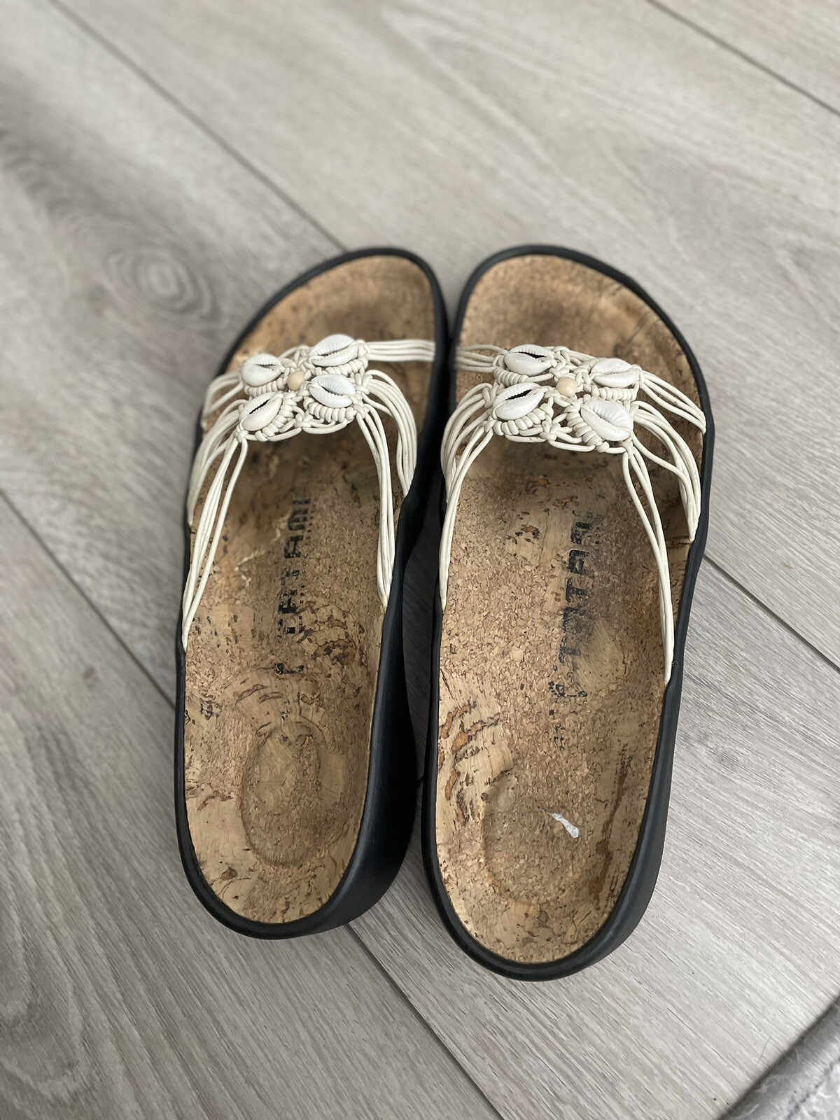 Birkenstock Tatami SOPHIA Woven Natural Shells 41 N US W 9.5 – 10
