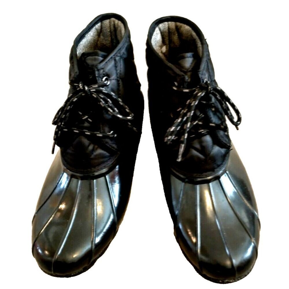 Skechers Pond-Lil Women’s Quilted Lace Up Waterproof Lined Boots Black – Size 10