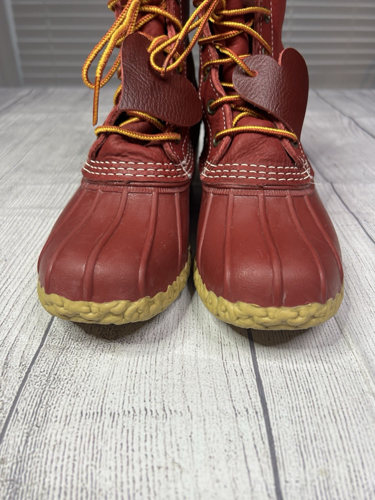 LL Bean Womens Limited Edition Red Leather Duck Boots Size 6 M USA Maine