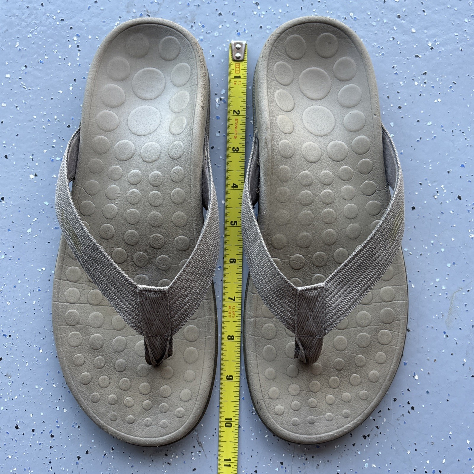Orthaheel WAVE Unisex Flip Flop Thong Sandals W9/M8 Tan Beige GUC