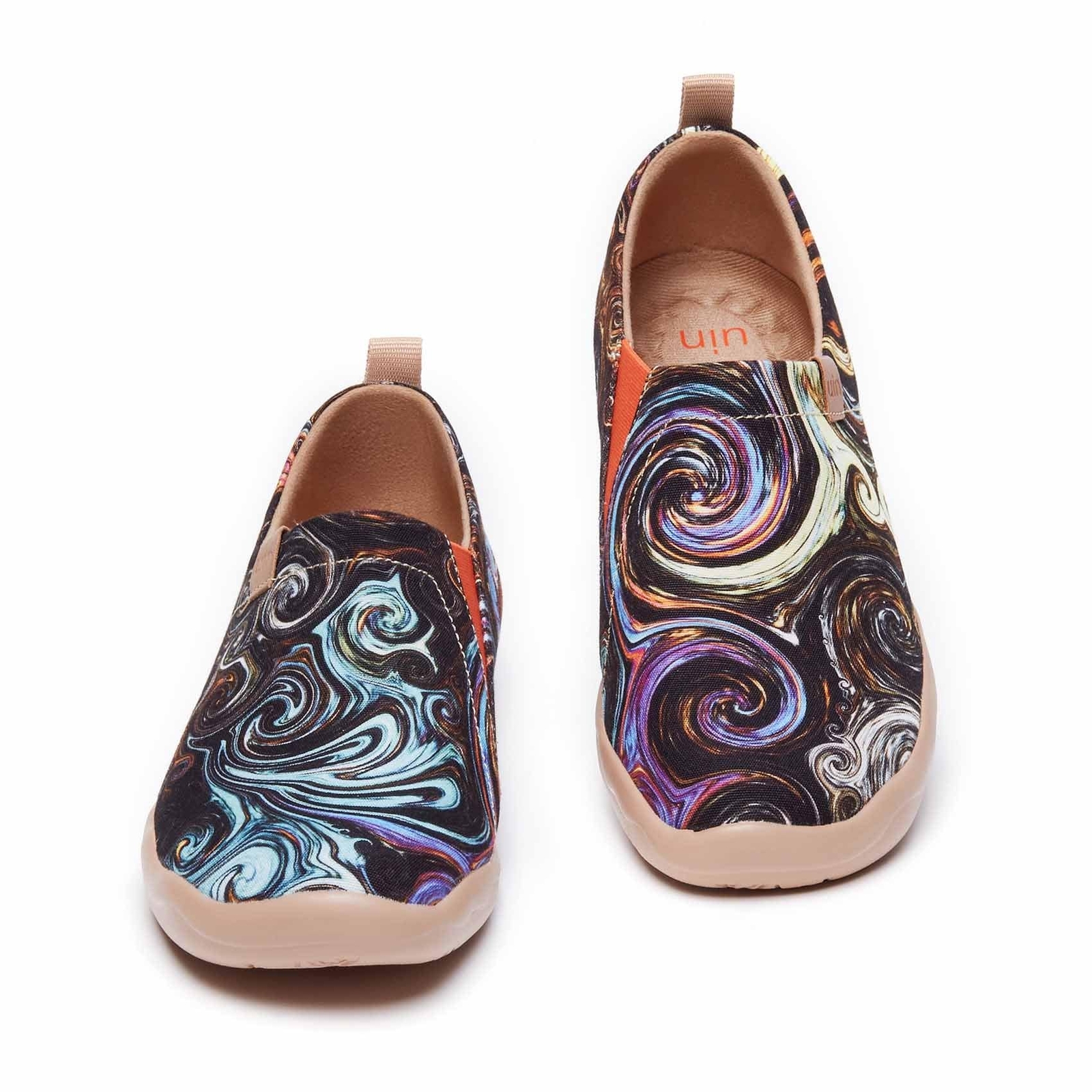 Women Size 5-10.5 UIN Slip On Shoes Canvas Comfortable Loafers «Starry Night #1»