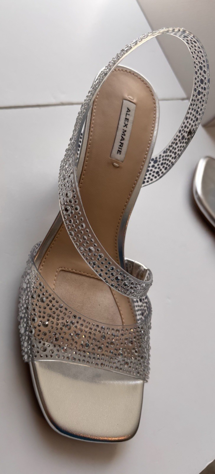 Silver Clear Rhinestone Evening Party Wedding Shoes Alex Marie Sutton
