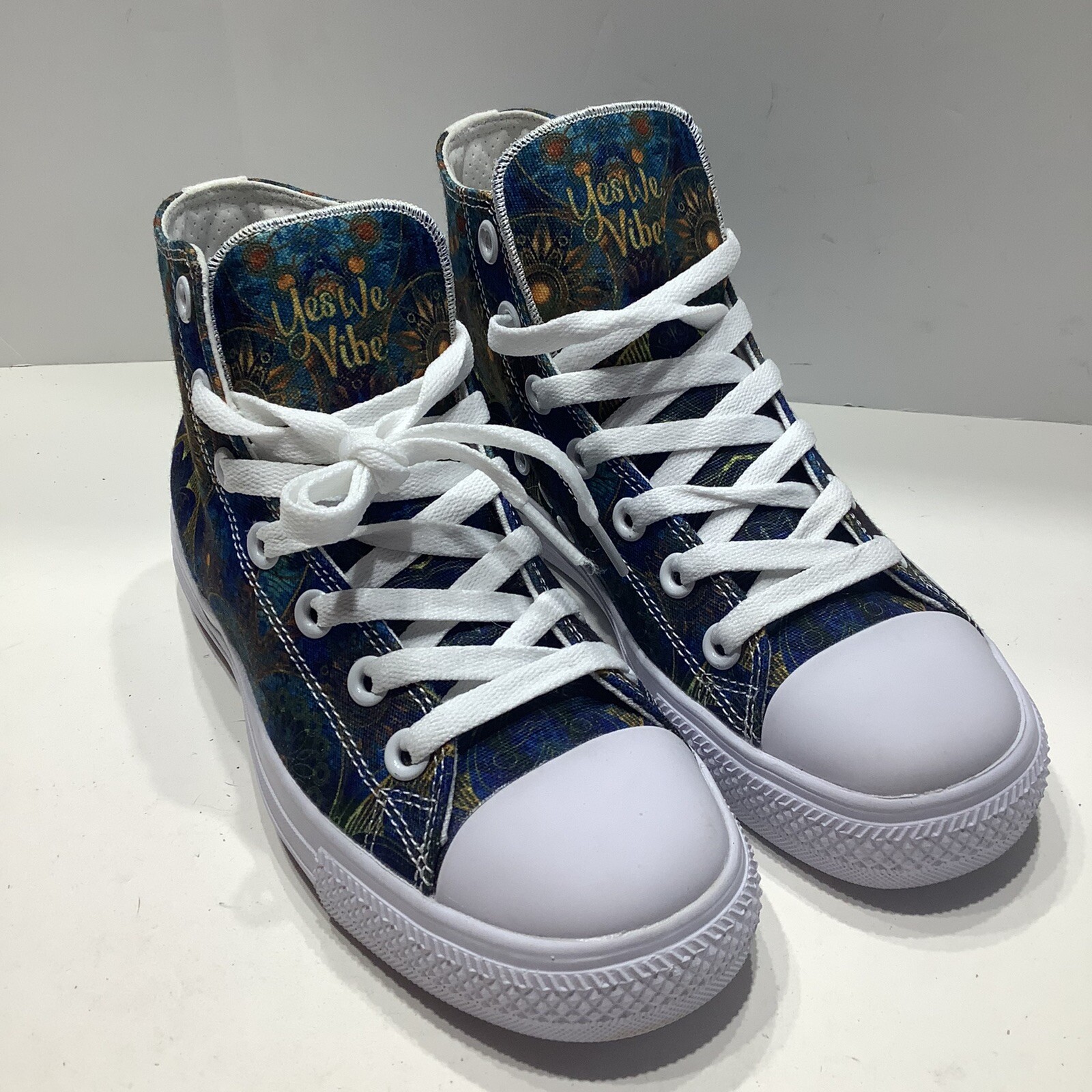 Yes We Vibe High Top Canvas Sneaker Shoes MANDALA PRINT Womens Size 5M, New
