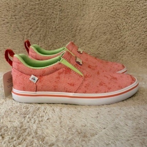 XTRATUF Sharkbyte Womens Salmon Pink Lime Green Slip On Deck Shoes Sneakers W7