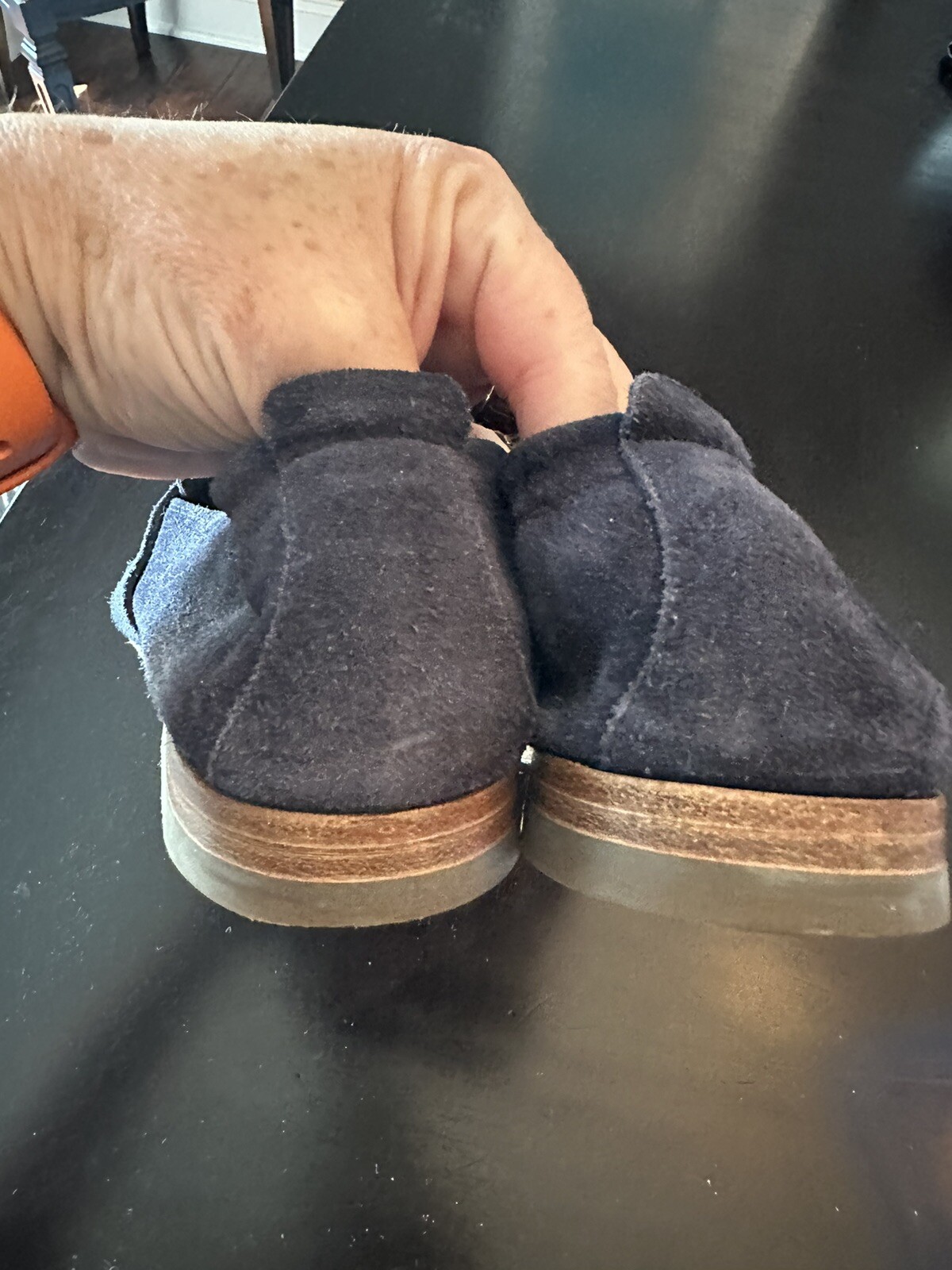 N.D.C. made by hand slip on blue suede loafers size 36.5