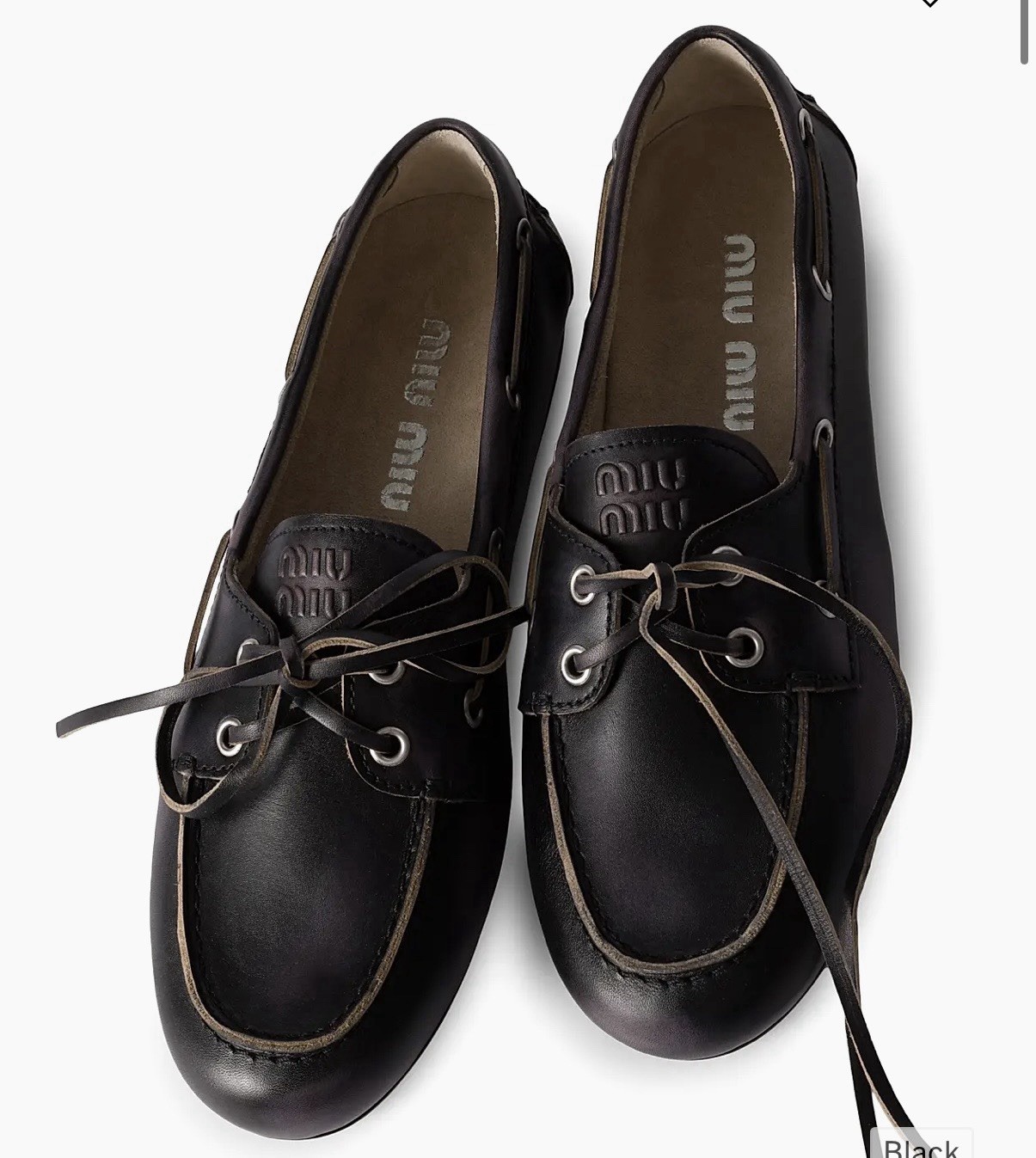 Miu Miu Unlined Bleached Leather Boat Shoes