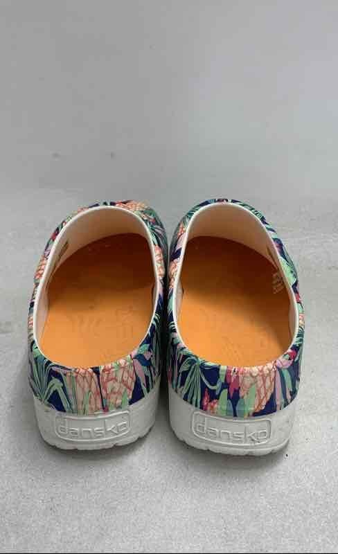 Dansko Kane Pineapple Navy Tropical Floral EVA Clogs Mules Women’s Size 39