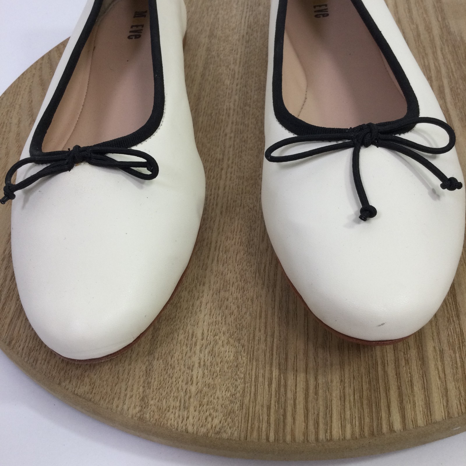 Maeve by Anthropologie Womens The Sabina Ballet Flats Leather Cream Size 9
