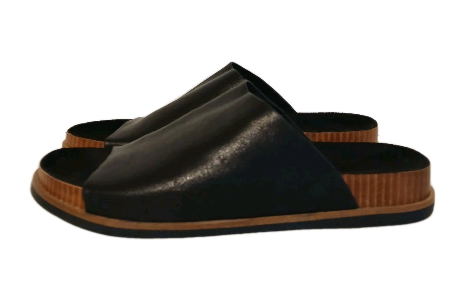 Kelsi Dagger Brooklyn Squish Womens Leather Sandals Black Size 6.5 Slides