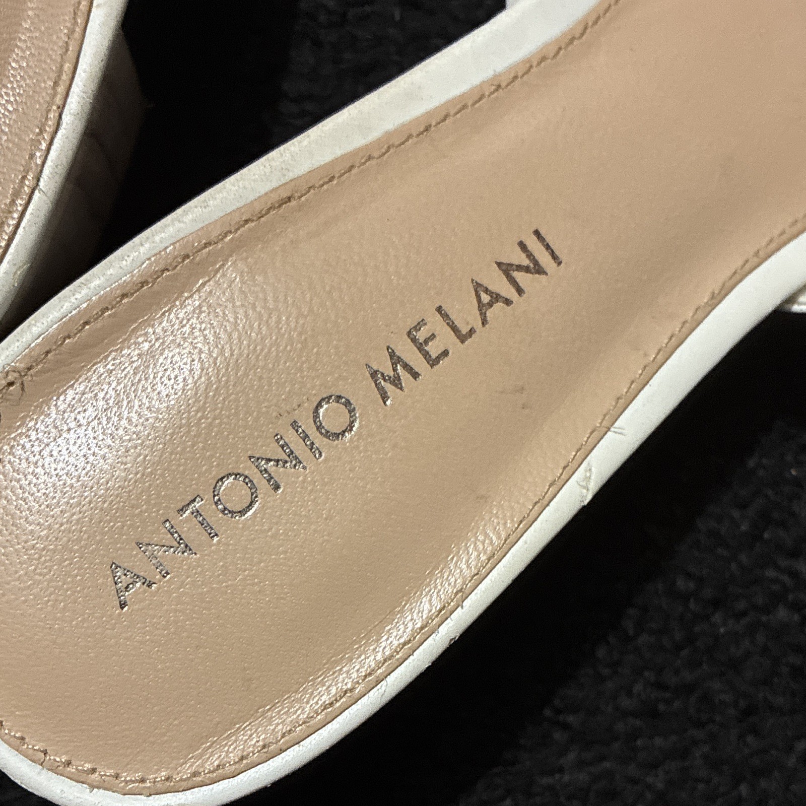 Antonio Melani Women’s Quilted Slide Sandals Slip-On Leather White US 8.5 M