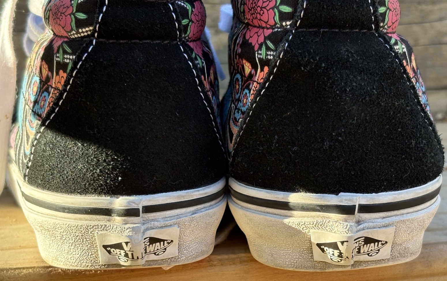 Vans Sk8 Hi Skull Floral Sneakers Goth Punk Women 8.5 Men 7 Rare