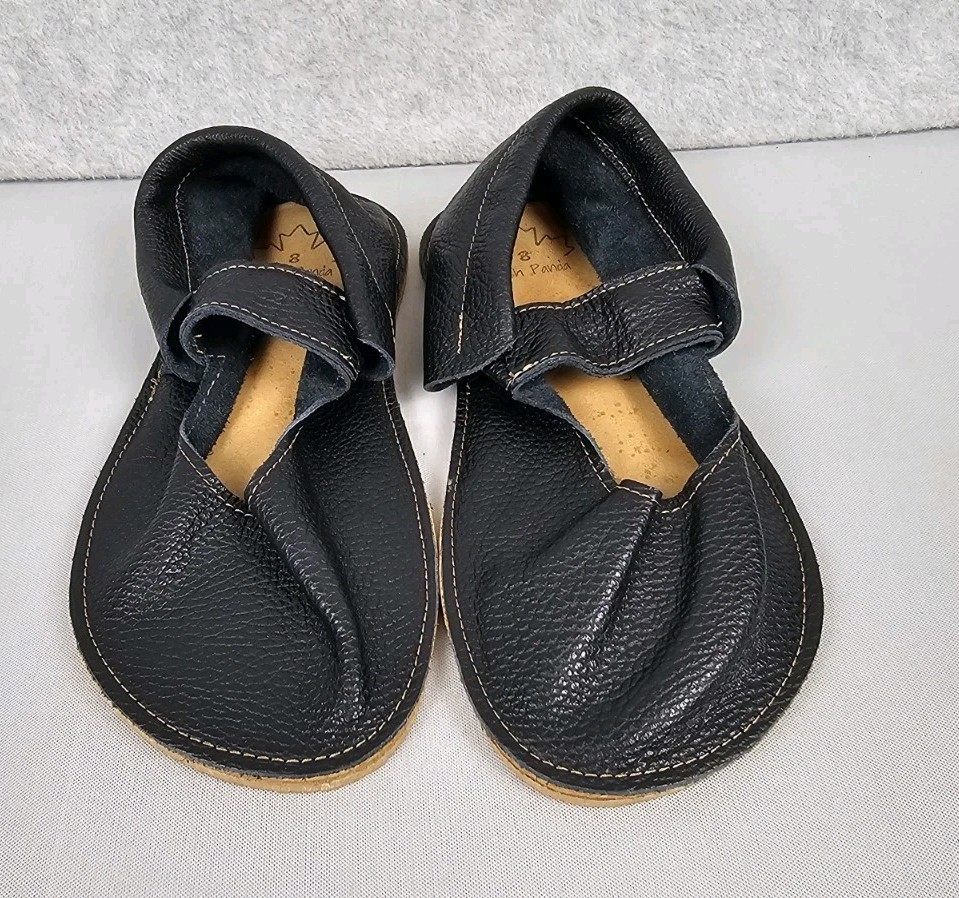 Posh Panda Moc Moccasin Mary Jane’s Black Leather Women’s Size 8